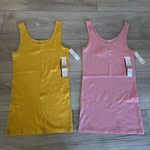 Time and TRU smalls tanks yellow and pink NWT